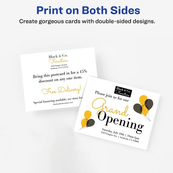 Postcards 4 1 4 x 5 1 2 matte white 8387 avery